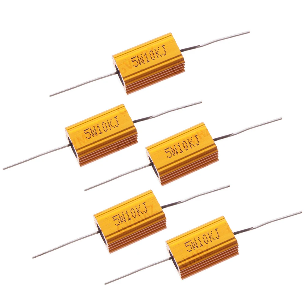 5W Aluminum Housing Power Resistor Wirewound Resistor Assorted Resistance Values for Electronic Projects