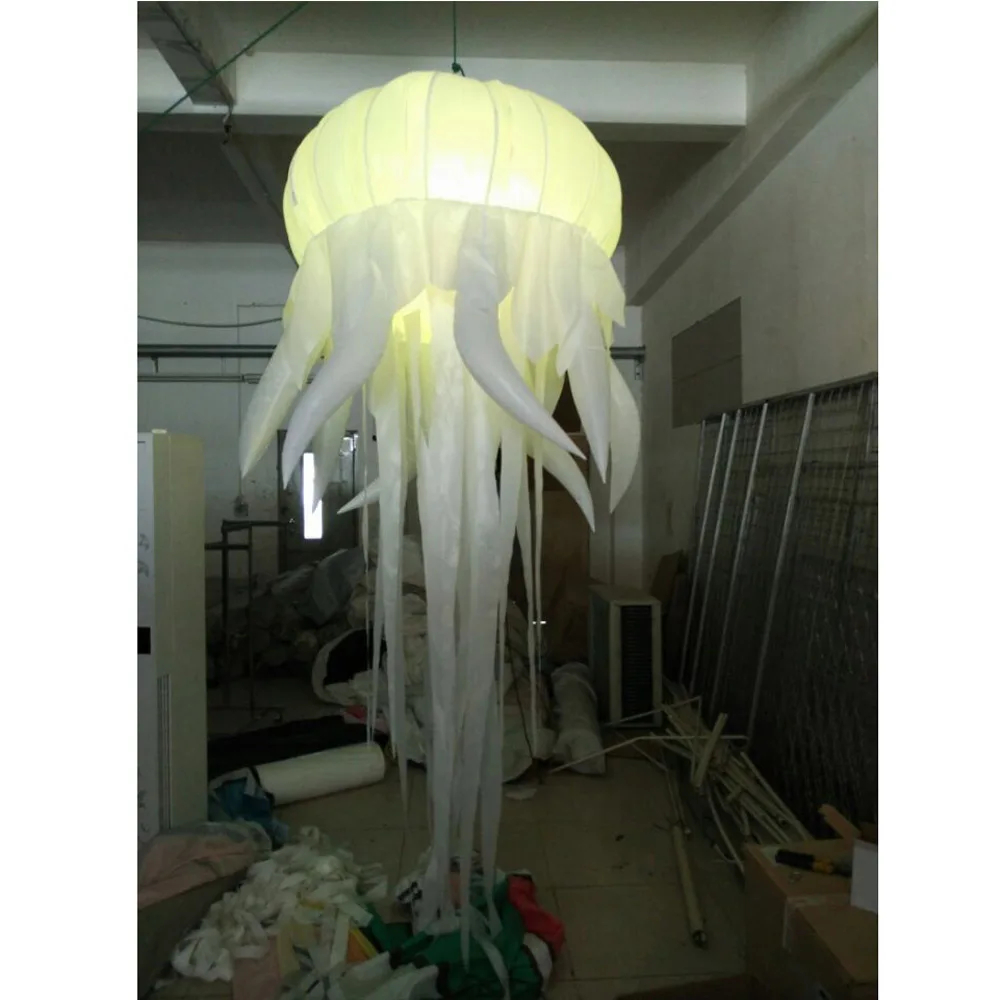 조명이 있는 파티 장식용 인플레이터블 해파리 RGB 나이트 라이트 장식용 메두사 풍선 무대 소품