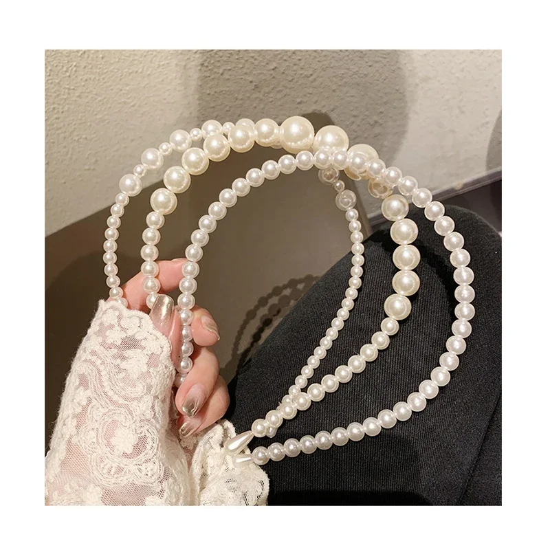 Full Pearls Women Headband Sweet Hairbands Hair Hoops Holder Ornament Head Band Lady Elegant Fashion Hair Accessories