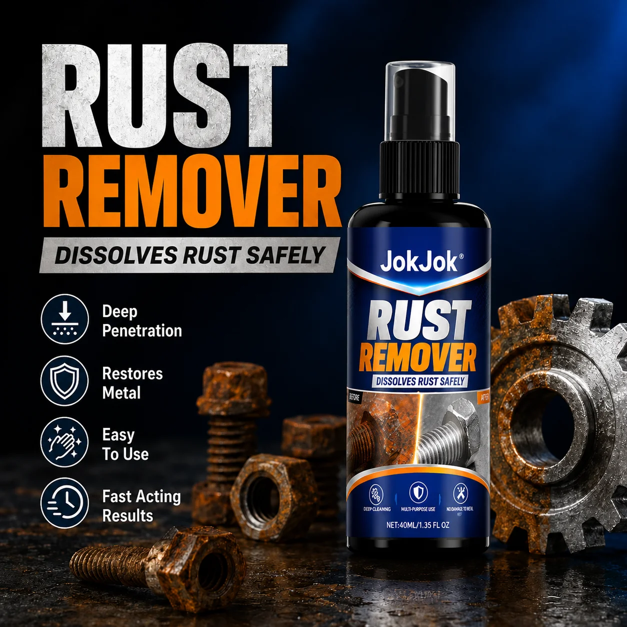 General Motors Metal Rust Remover and Protective Spray, Iron Removal Conversion Spray, Metal Rust Remover, Suitable for Car Part
