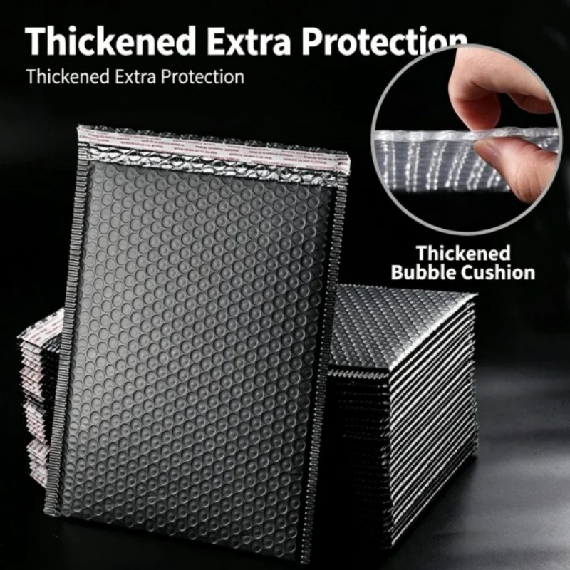 10/50/100pcs Envelope Bubble Mailer Express Envelope Storage Bag Black Mail Bag Self-Adhesive Sealed Express Bag