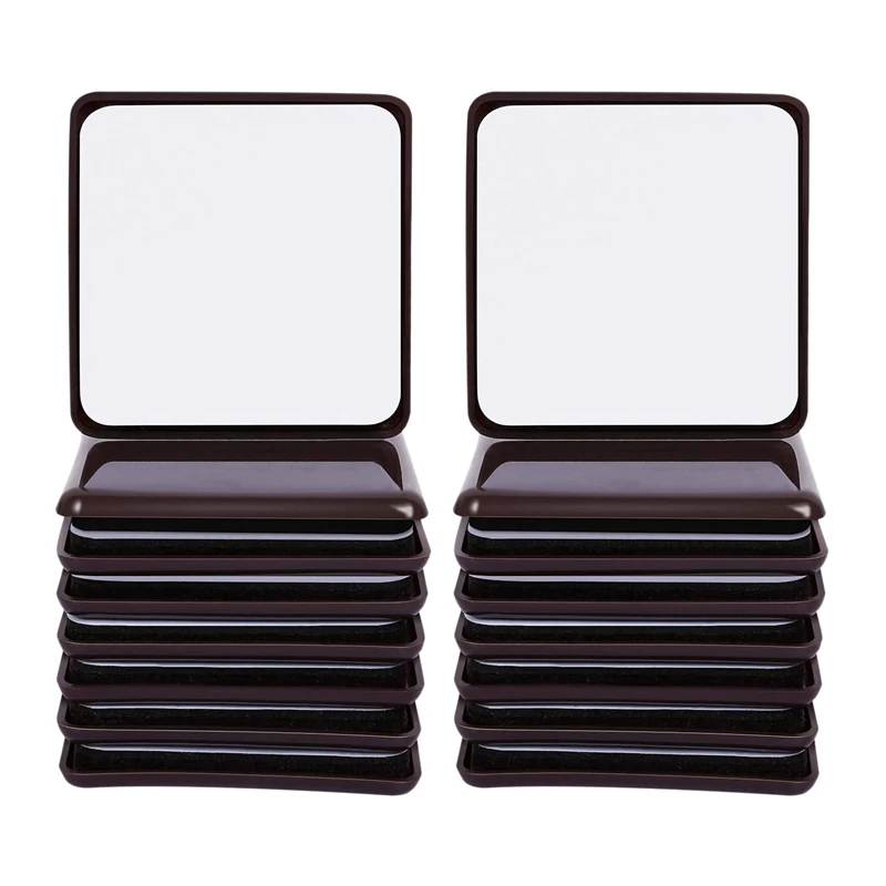 16Pc Furniture Sliders And Gliders Square Self Adhesive Chair Leg Sliders Floor Protector Pads For Moving Furniture