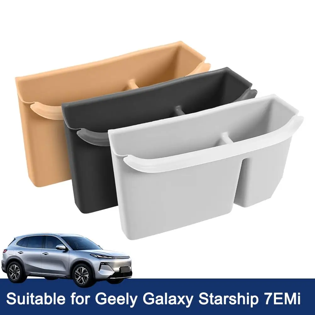Storage Box For Geely Galaxy Starship 7 EM-i Car Back Console Organizer Mat Dual Compartment Organizer Waterproof Trash Can