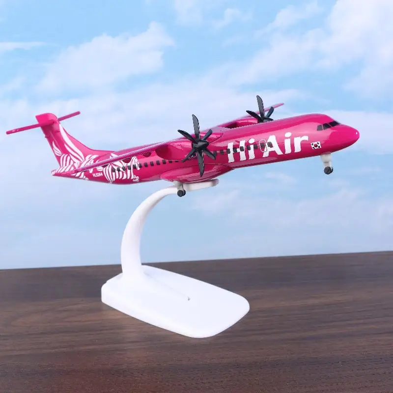 1 مجموعة دييكاست محاكاة طائرة نموذجية مع عجلات الهبوط الكورية مرحبا الخطوط الجوية ATR 20 سنتيمتر سبيكة معدنية طائرة طائرة #5
