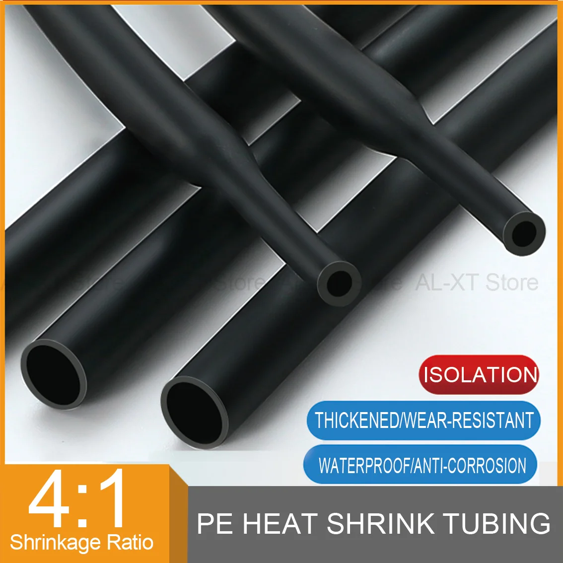 1M 1.22M 4:1 Heat Shrink Tube Thicken With Glue Dual Wall Tubing Diameter 4/6/8/12/16/18/20/24/32/36/40/52/72mm Wire Protection