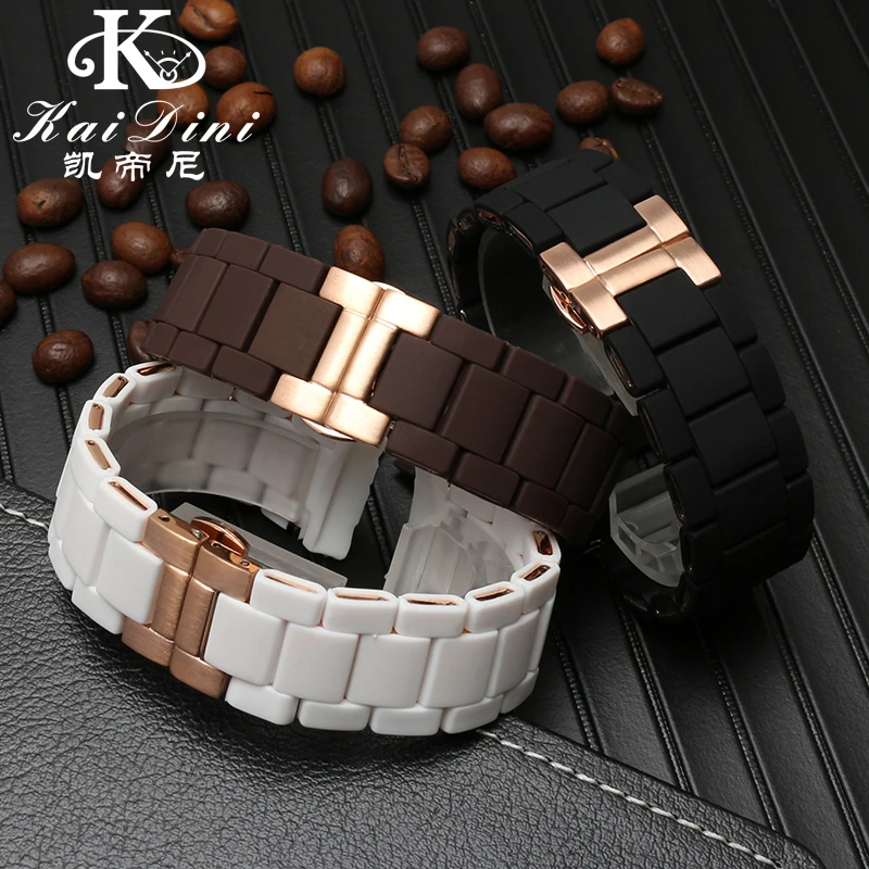 Silicone +Stainless steel strap for Armani AR5906 AR5905 AR5890 AR5889 5858 5920 man 23mm woman 20mm Rubber watchband bracelet