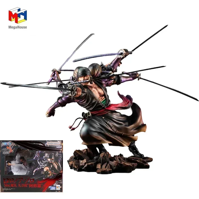 In Stock Megahouse One Piece Roronoa Zoro Nine Daggers Asura Genuine Original Anime Figure Model Toys Action Figures Collection