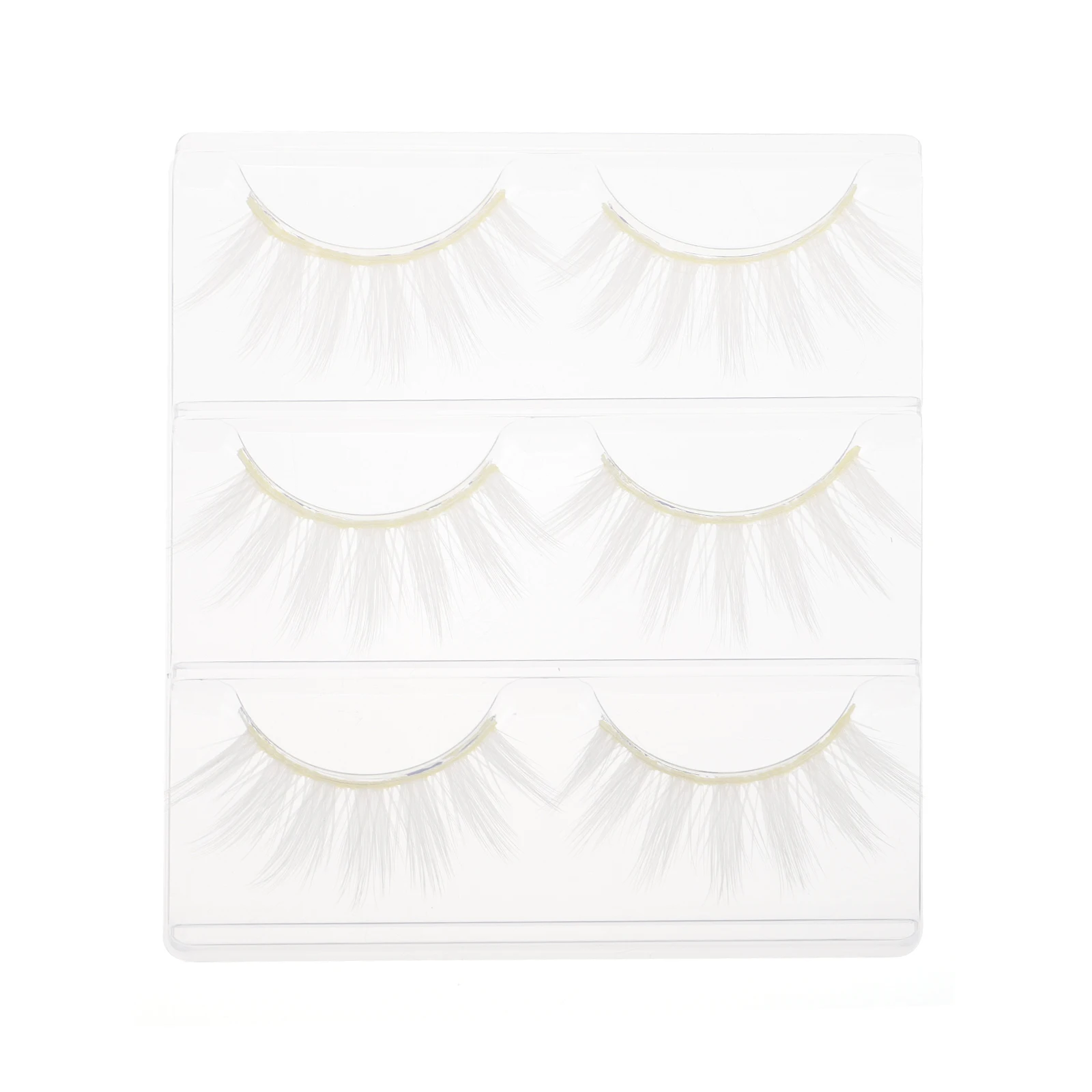 

6Pcs White Fake Eyelashes Natural Long Thick False Lashes for Cosplay Masquerade Nightlife Comfortable All Day Wear
