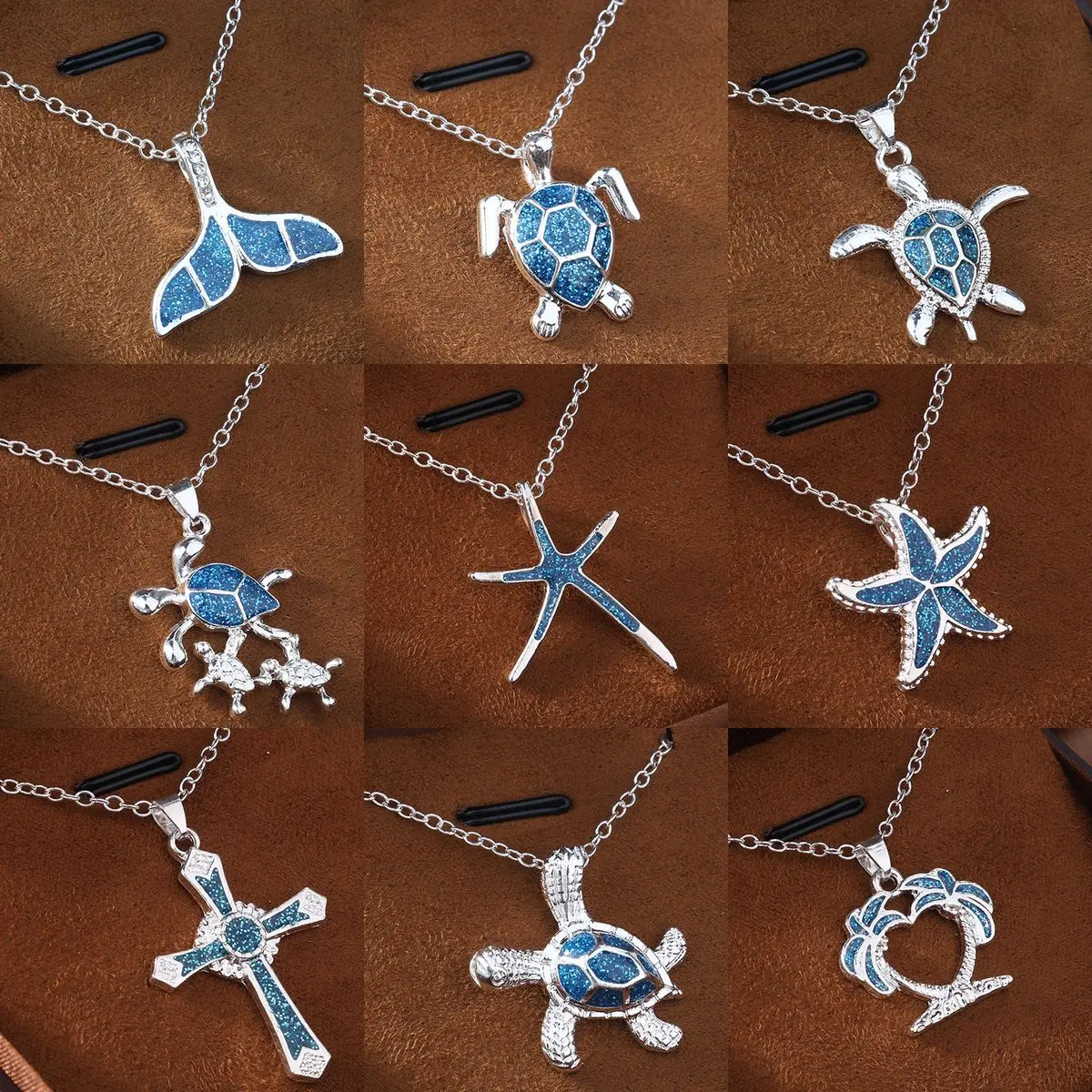 

blue turtle necklace for women Accessories Wedding Jewelry Girl Gift Fashion Imitation Opal Choker Necklace