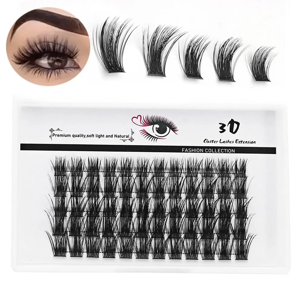 60Clusters Cluster Lashes Faxu Mink Hair C/D/DD Curl Lash Clusters Mix Length Thin Band False Eyelashes Women