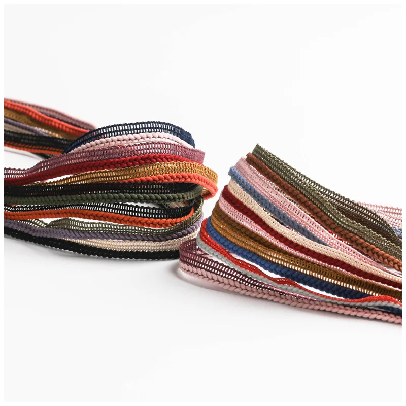 

7mm Hollow Wool Braided Knit Ribbon For Hairpins Bowknot Accessories Clips Band Material Two-Color Lace Trim 150Yards