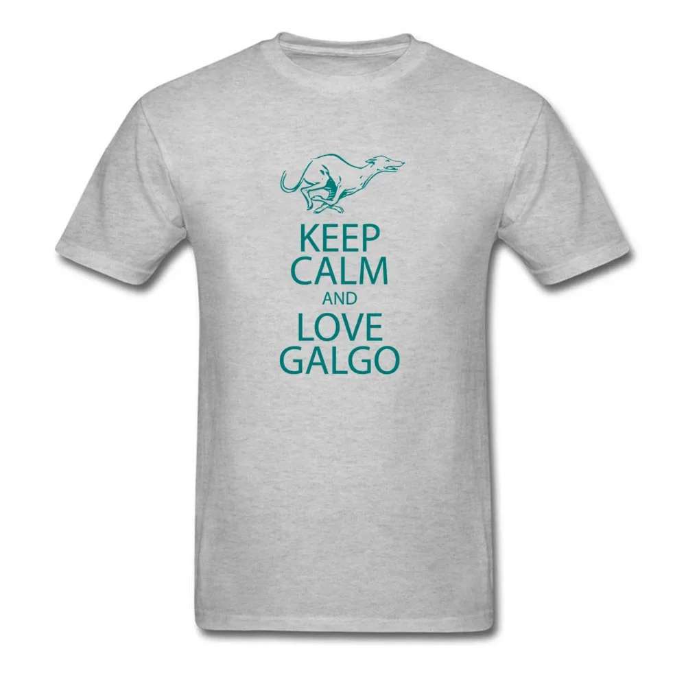 Cotton T-shirt Keep Calm And Love Galgo Dog Greyhound Letter Print Men White Grey Black Short Sleeve Fun Tops & Tees