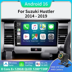스즈키 허슬러 2014-2019용 카 라디오 카플레이, 네비게이션 GPS 안드로이드 오토 스테레오 멀티미디어 플레이어, 5G 와이파이 비디오, 2din DVD 미포함