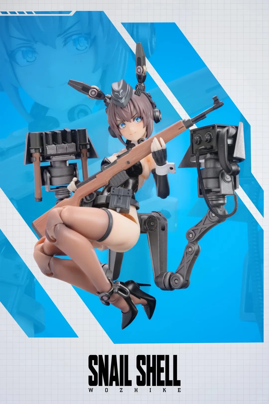 Em estoque novo caracol escudo estúdio 1/12 coelho blindado menina annelice figura articulada coleção decoração ornamento modelo brinquedo