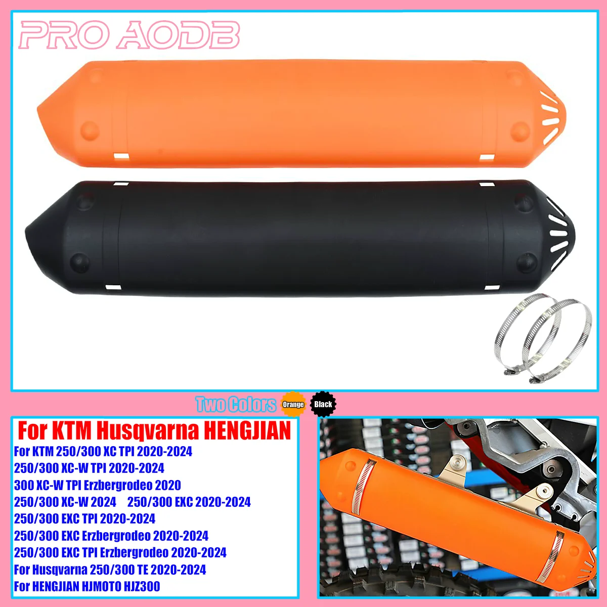 Motorcycle Exhaust Tail Section Protective Cover For KTM EXC XC XCW 250 300 TPI Husqvarna TE 2020 2021 2022 Modified Accessorie