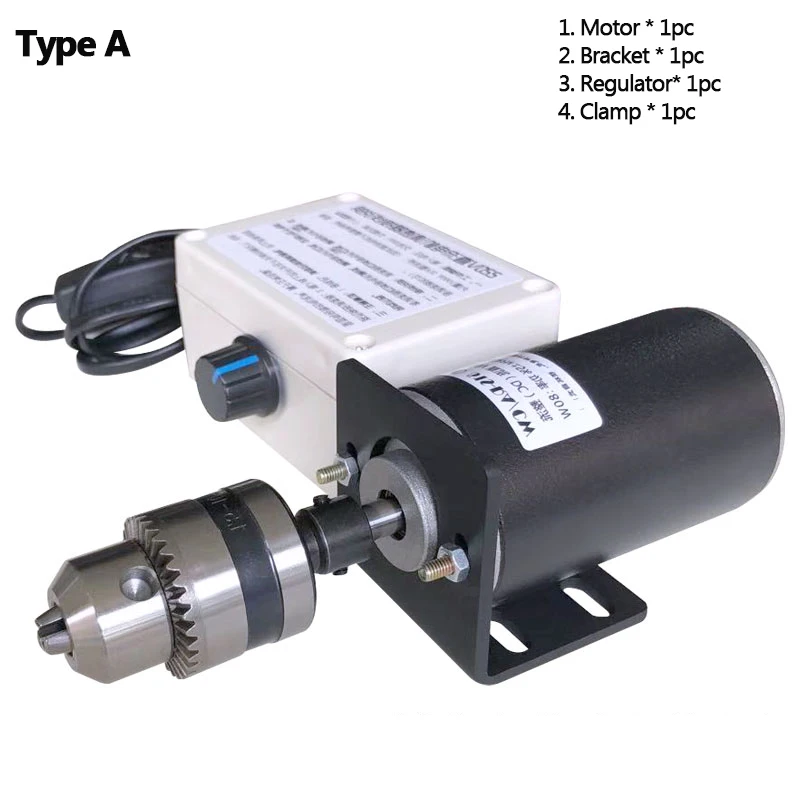 220V 80W 6500rpm Micro Permanent Magnet DC Motor Carbon Brush High Speed Ball Bearing Adjustable Speed