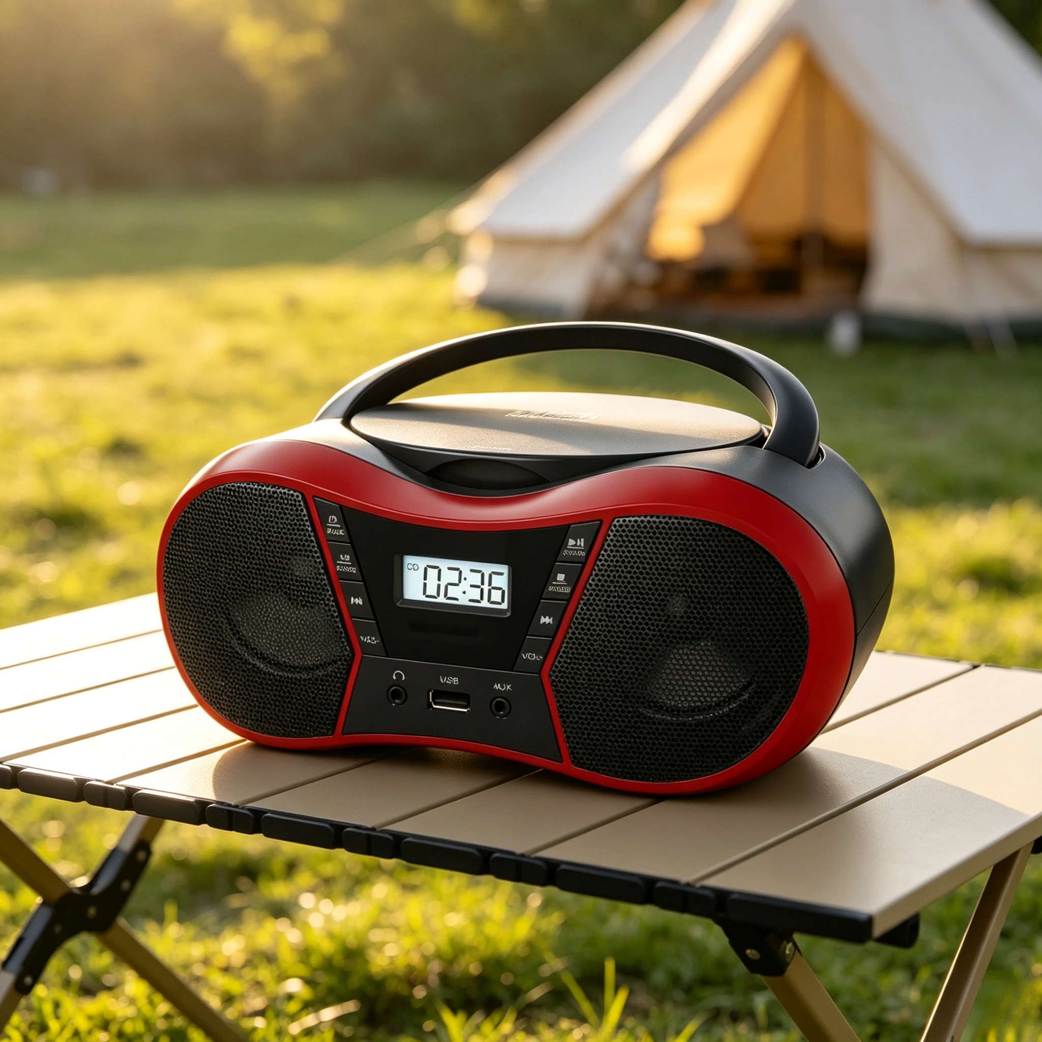 Vintage Wooden CD Stereo Radio System, All‑in‑One FM Tuner with Dual Speakers, Retro Desktop Decor & Music Player for Office