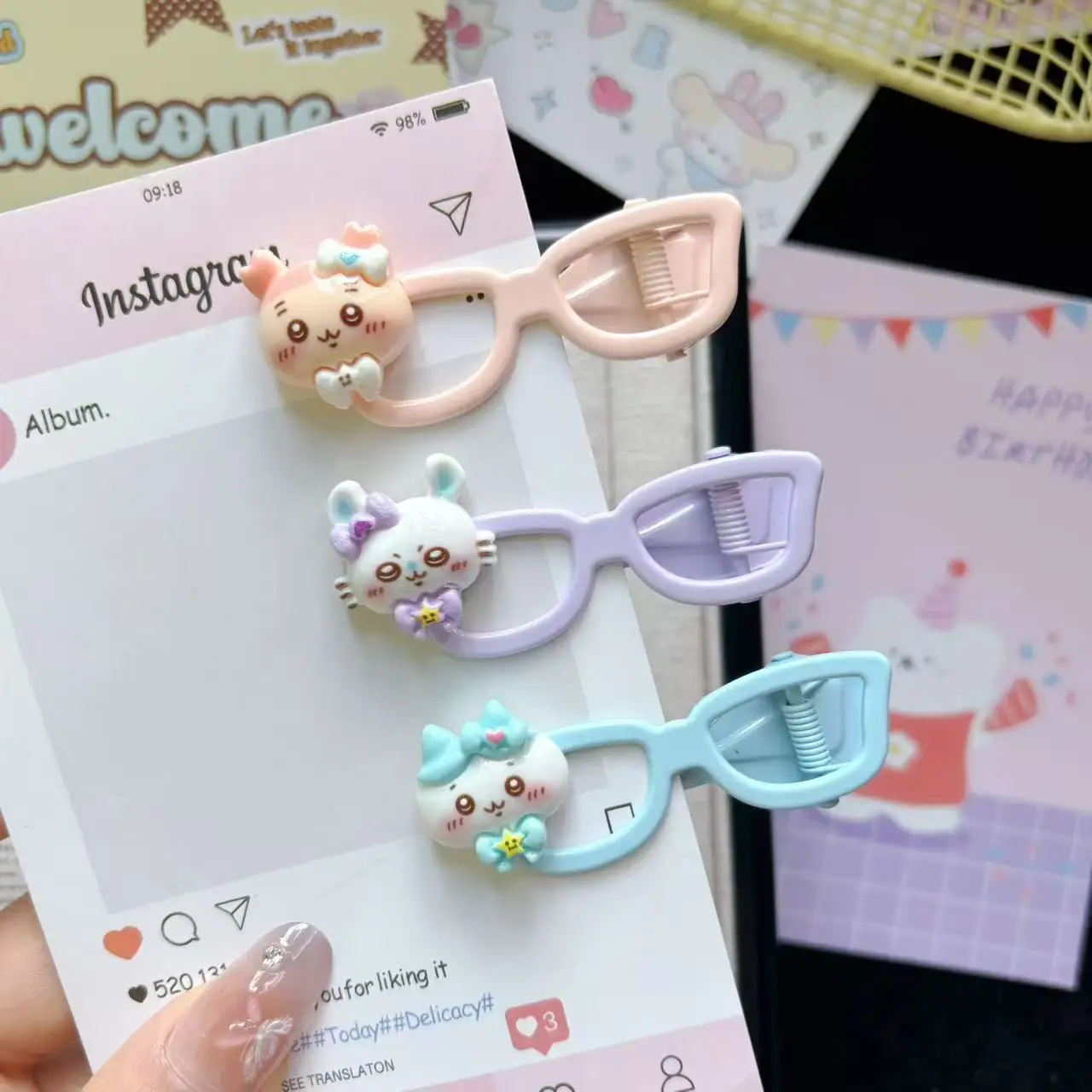 Ji Yi Ka Wa Cartoon Cute Little Eight Glasses Hairpin Hair Clip Sweet Girly Bang Clip Ins Girls' Hair Accessories view 5