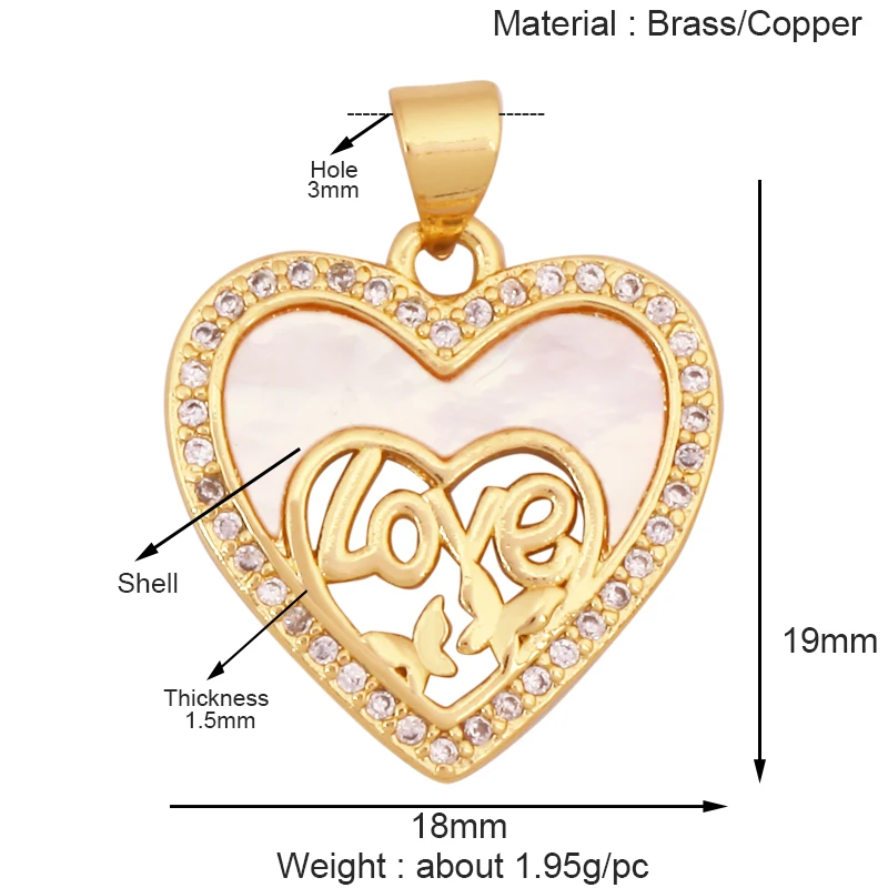 Mode Bunte Zirkon Brenn Liebe Herz Stern Charm Anhänger, 18K Gold Überzogene Halskette Armband DIY Handgemachten Schmuck Liefert K81 – Detail 14
