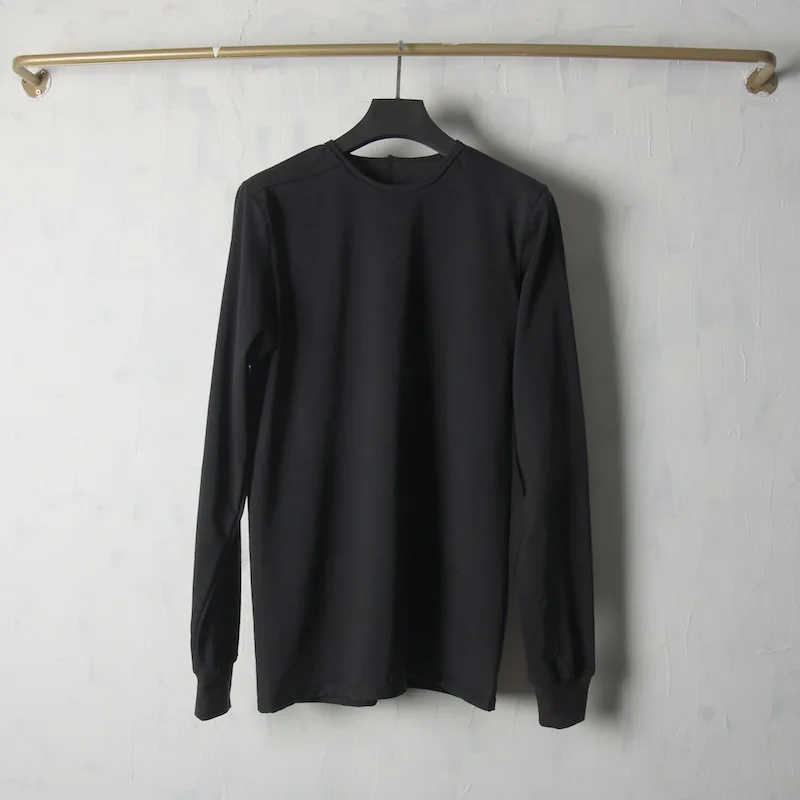 Camisetas Masculinas e Femininas de Algodão Oversized Góticas Pretas para Outono - Estilo High Streetwear