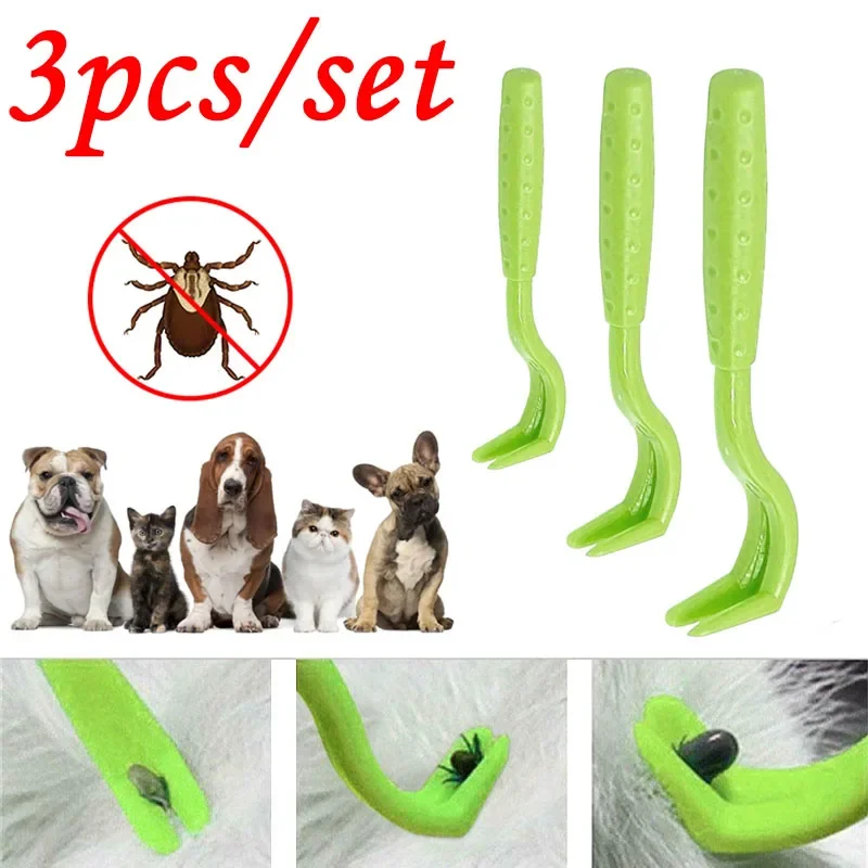 Flea Remover Hook Tick Removal Tweezer Ticks Pull Pet Cat Dog Accessaries Scratching Extractor Mite Tweezers Comb Louses Pliers