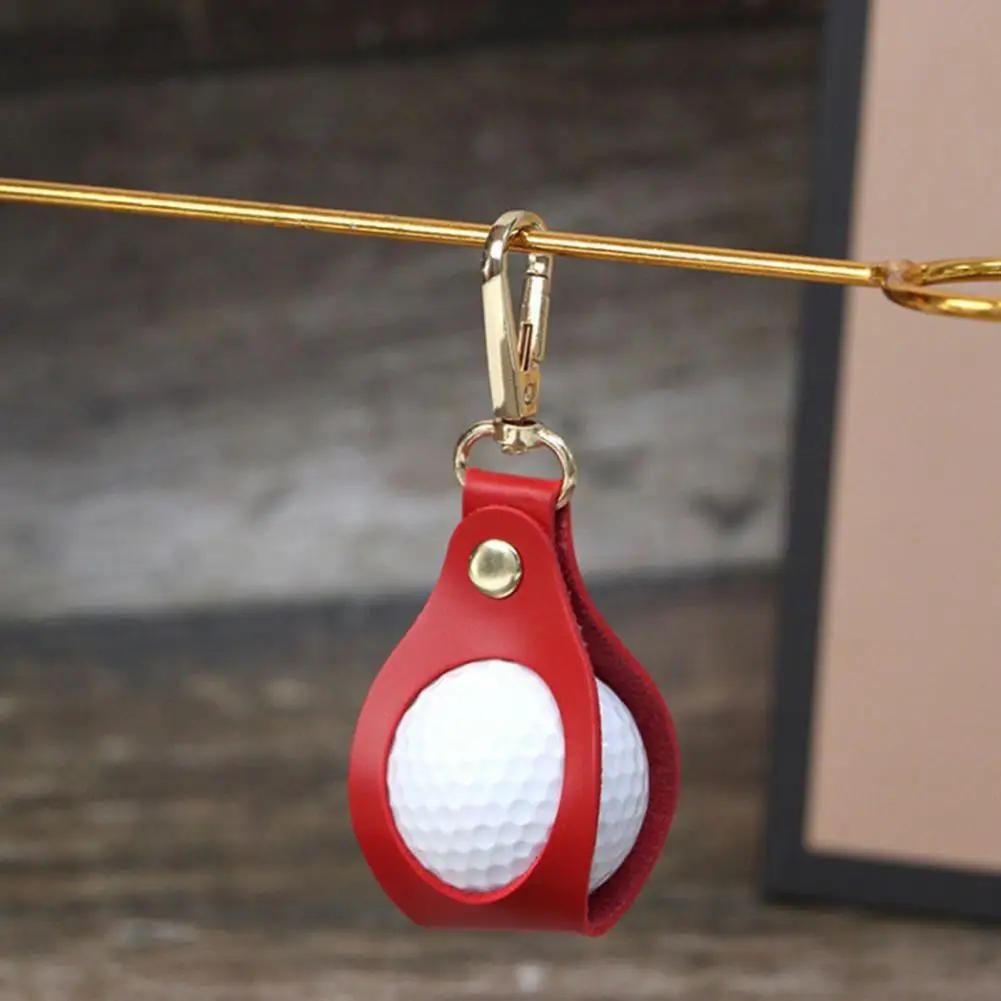 Golf Ball Bag with Clip Hook Faux Leather Portable Golf Ball Holder Metal Buckle Golfs Organizer Golf Ball Carrying Bags