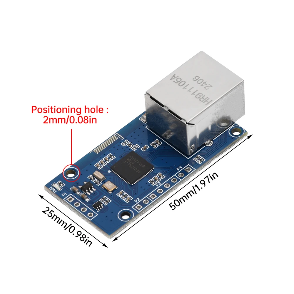 Porta seriale CH32V208 al modulo Ethernet Scheda di sviluppo trasparente della rete TTL Porta di rete RJ45 Bassa potenza