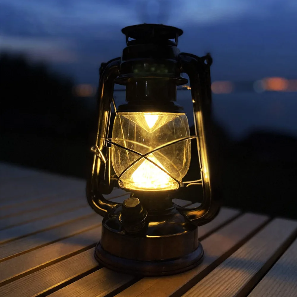 Outdoor camping lamp camp tent atmosphere lamp retro kerosene horse lamp hanging lighting chandelier ultra-long battery life