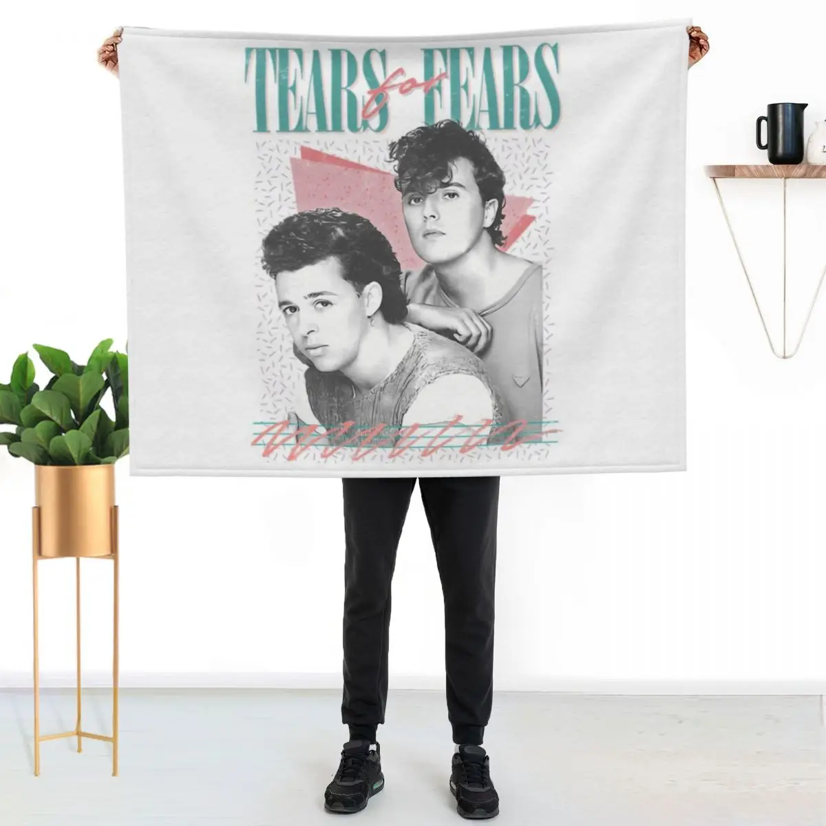 

Faded 80S Tears Throw Blanket Portable Lightweight Blanket for Travel Camping