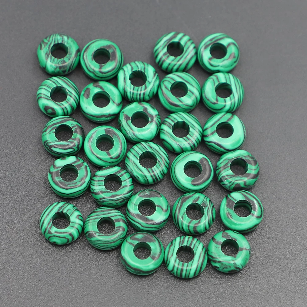 5x10MM Natural Agate Stones Donuts Abacus Big Hole Beads Crystal Necklaces Jewelry Hand String Accessorie Making Wholesale 50Pcs