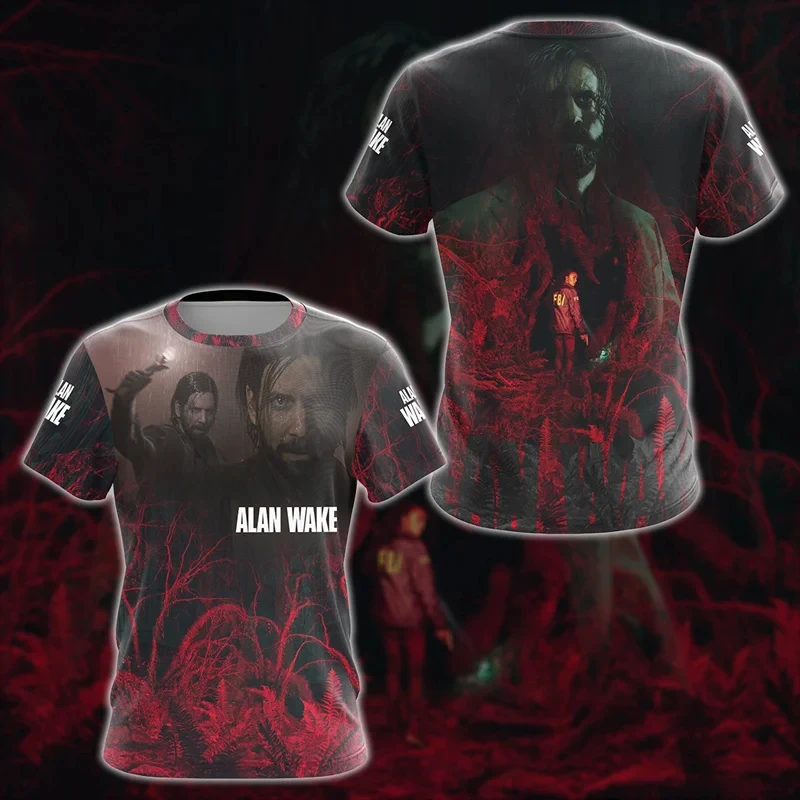 Alan Wake 2 T-shirt męski z nadrukiem 3D kobiety z okrągłym dekoltem Tshirt moda z krótkim rękawem fani gier T shirt odzież Unisex