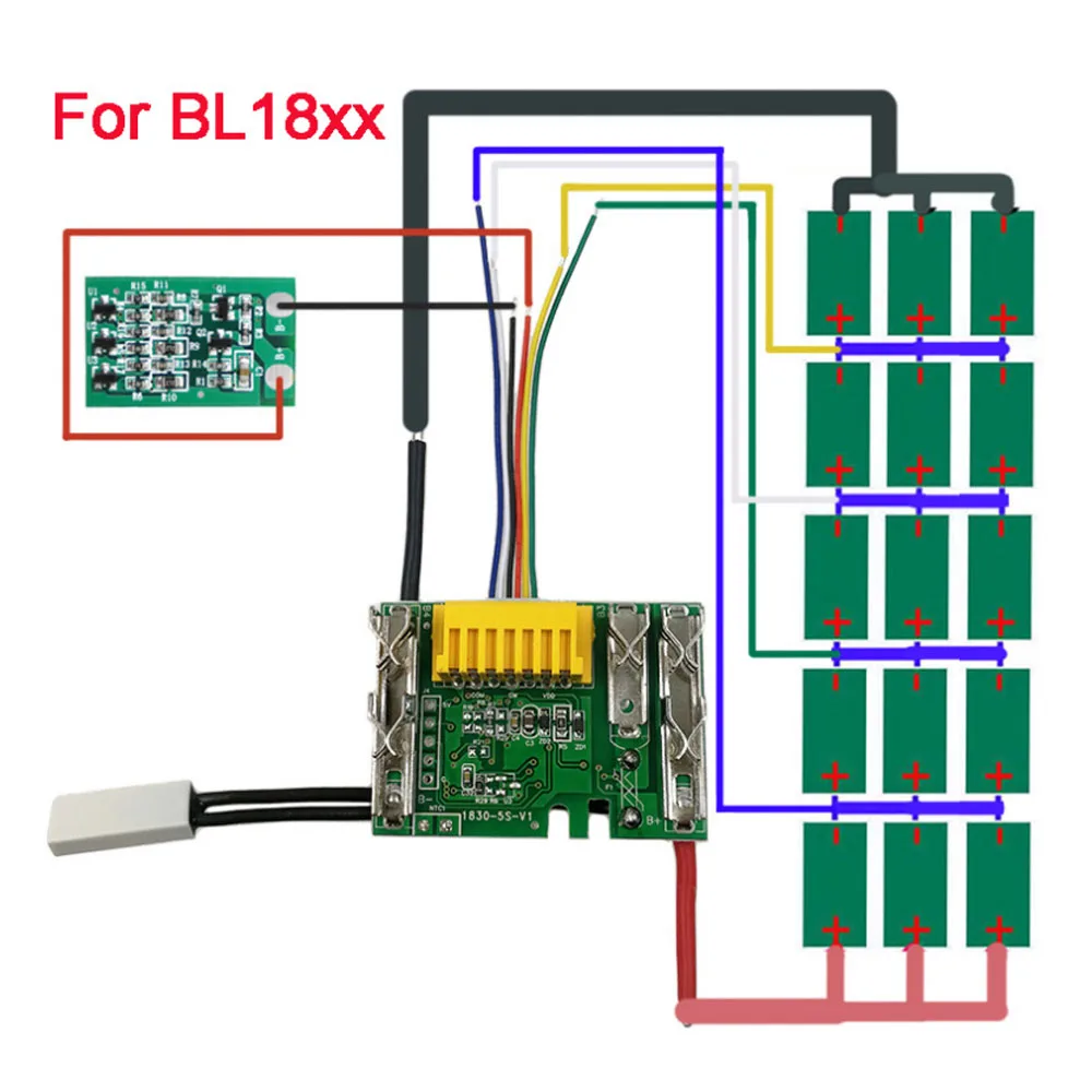 

Lithium Battery Charging Protection Circuit Board LED Board for Makita BL1830 BL1815 18V 1.5Ah 3Ah 6Ah 9Ah Electric Power Tool