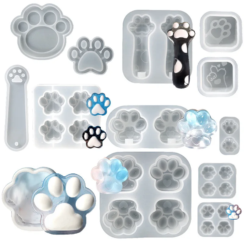 

Mirror creative silicone mold cat claw footprint for jewelry pendant Resin Silicone Mould handmade epoxy resin molds