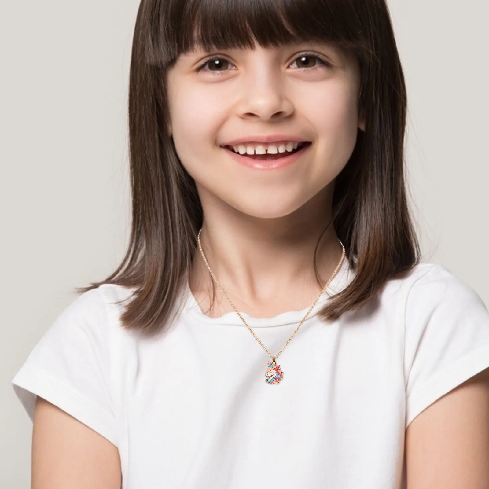 1Set Cartoon Unicorn Watch for Quartz Watch with Necklace Stylish Fashion Wristwatch Comfortable Adjustable Strap