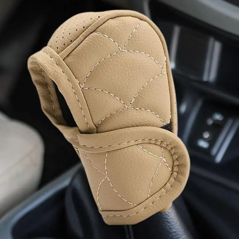 Car Gear Shift Cover PU Leather Anti Slip Dustproof Cover For Shift Knob Decorative Car Interior Accessories Multifunctional