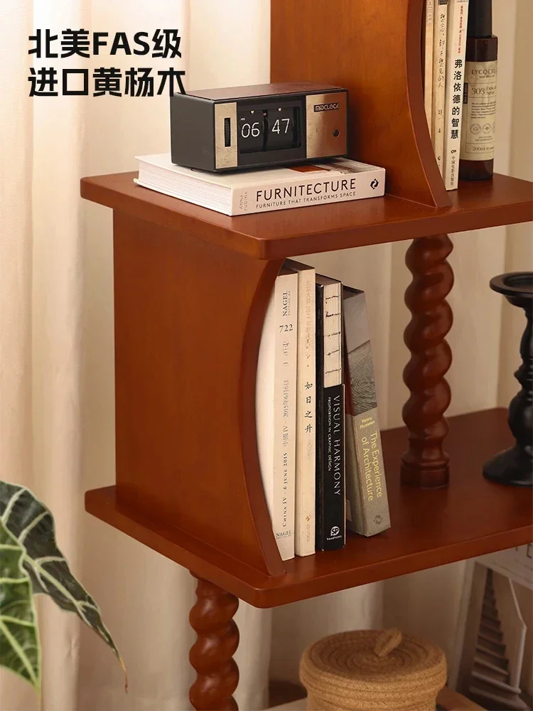 Solid Wood Storage Rack Small Apartment Living Room Home Multi-Layer Storage Rack