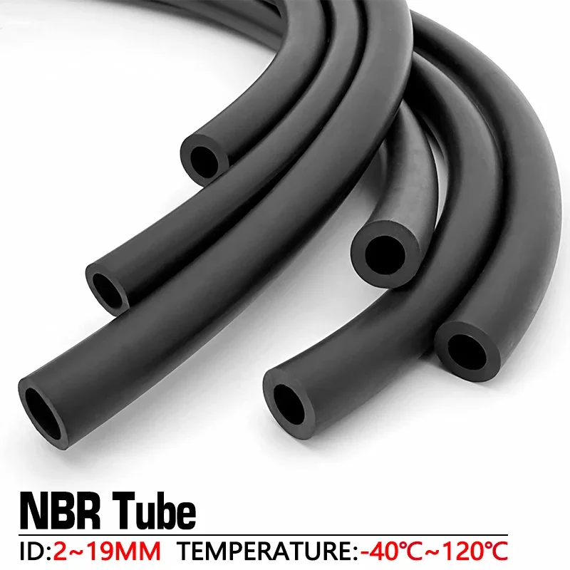 Black NBR Rubber Fuel Line Hose Oil Resistant ID 2mm 3 4 5 6-25mm 50cm-3M Anti-Ageing For Car Van ATV Off Road Vehicle Fuel Pipe