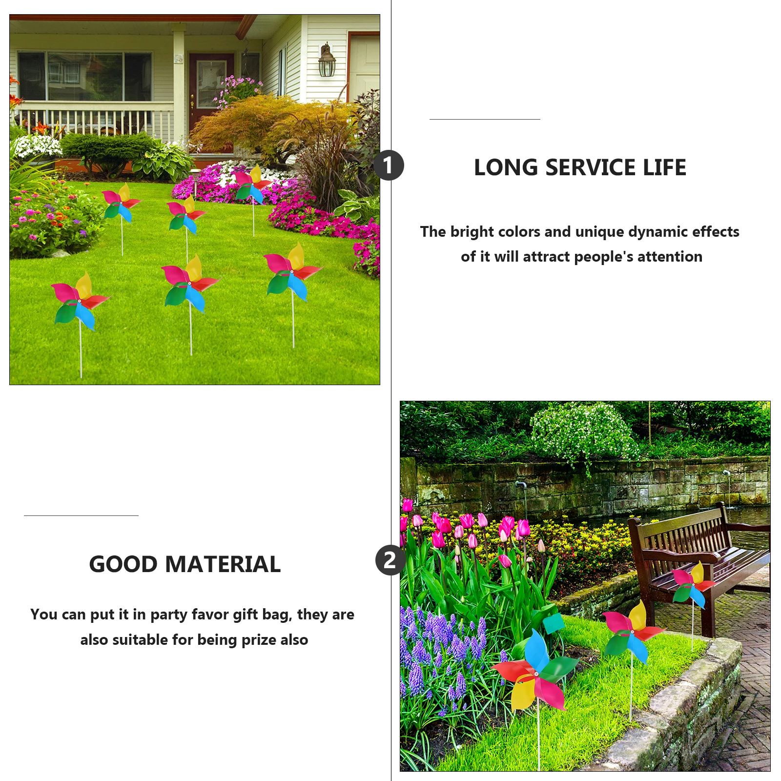 

25pcs Colorful Plastic Windmill For Kids Mini Rotating Decoration Outdoor Garden Party Wedding Whirligig Lawn Wind