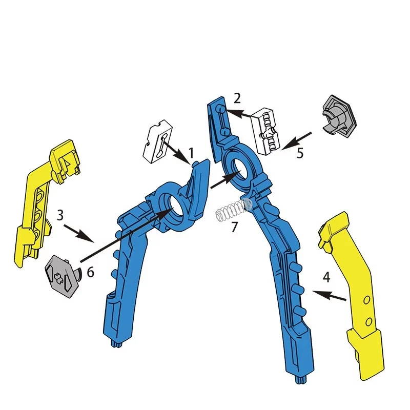 Extrator de blocos de construção multifuncional com alicate modular para fácil remoção de peças apertadas, uma ferramenta indispensável para jogadores