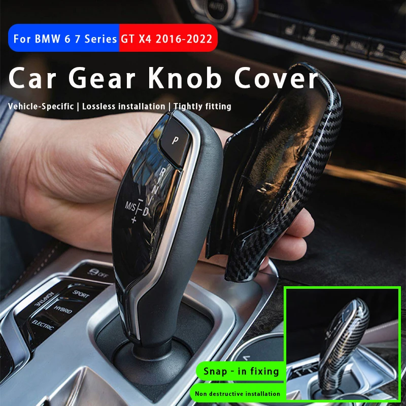 For BMW 6 7 Series GT G32 G11 G12 X4 G02 2016-2022 Carbon Fiber ABS Car Speed Gear Shift Knob Head Cover Trim Accessories