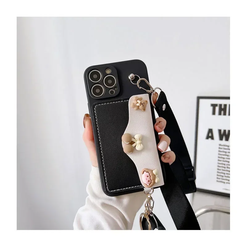 ل Xiaomi 15T Pro Crossbody قلادة حزام الحبل الحبل محفظة سيليكون الحال بالنسبة Xiaomi Mi 15 T 17 برو ماكس فتحة للبطاقات بولي يوريثان قذيفة #6