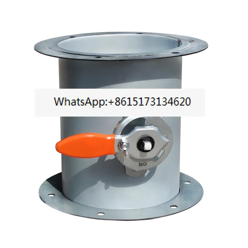 Galvanized double flange manual air valve, round silicone sealed air volume control valve