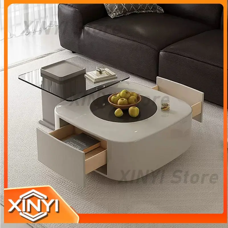 for Italian cream living room coffee table for modern small apartment light luxury tea table 2024 simple household
