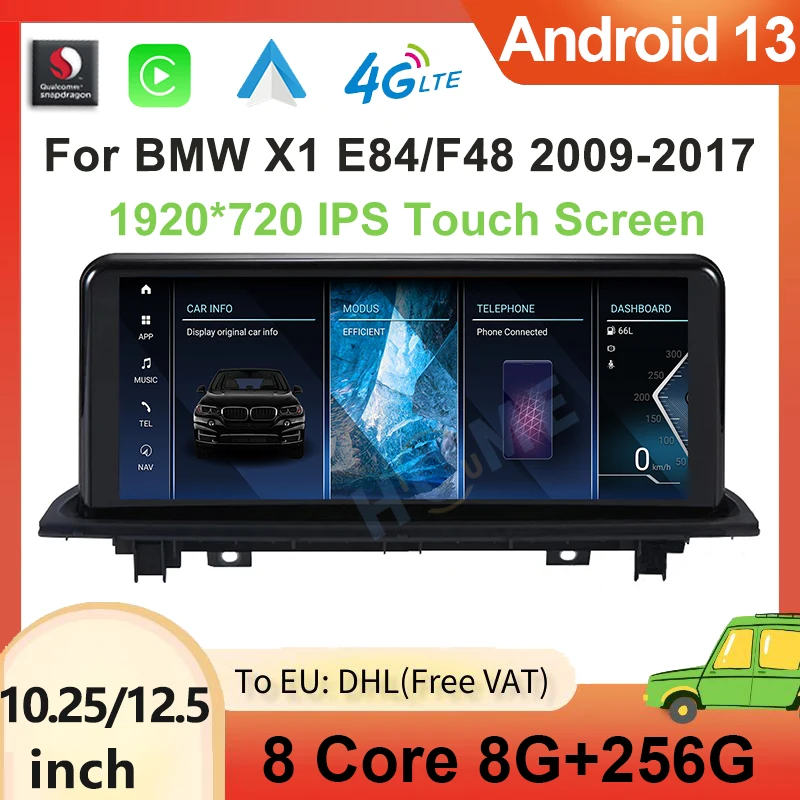 

Car Video Player 12.5" Snapdragon Android 13 For BMW X1 E84 F48 Carplay GPS Navi Multimedia Bluetooth Stereo Radio Touch Screen