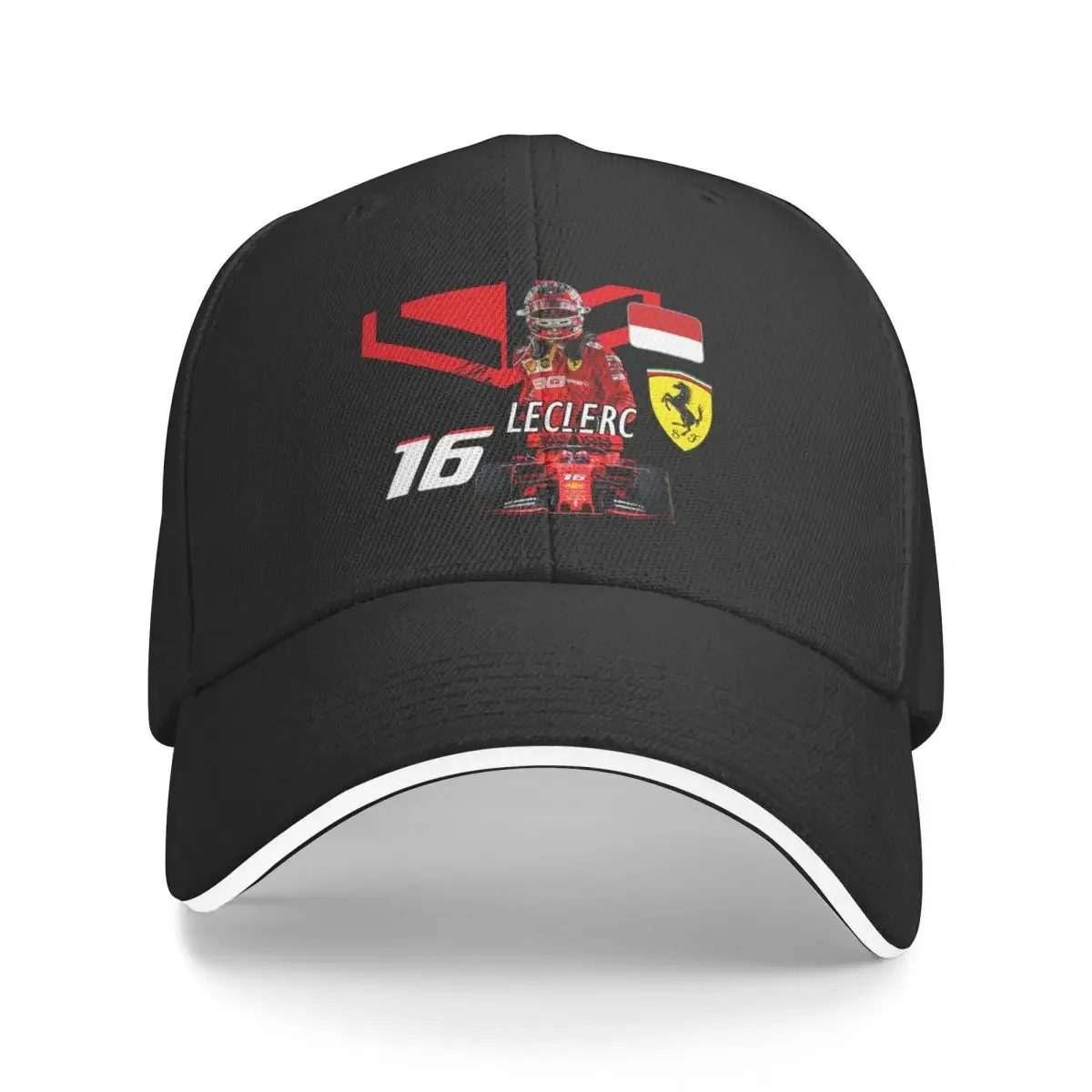 

New Charles LECLERC - black outline Baseball Cap Trucker Hat fashionable Hats For Women Men's