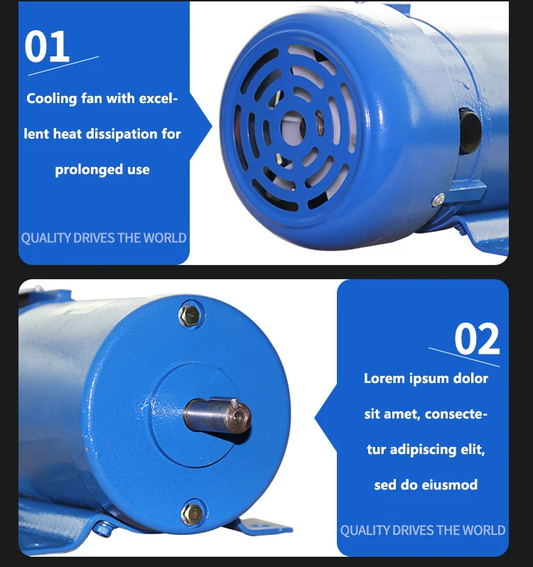 1800RPM high-speed DC motor with 750 watts of power and permanent magnet technology