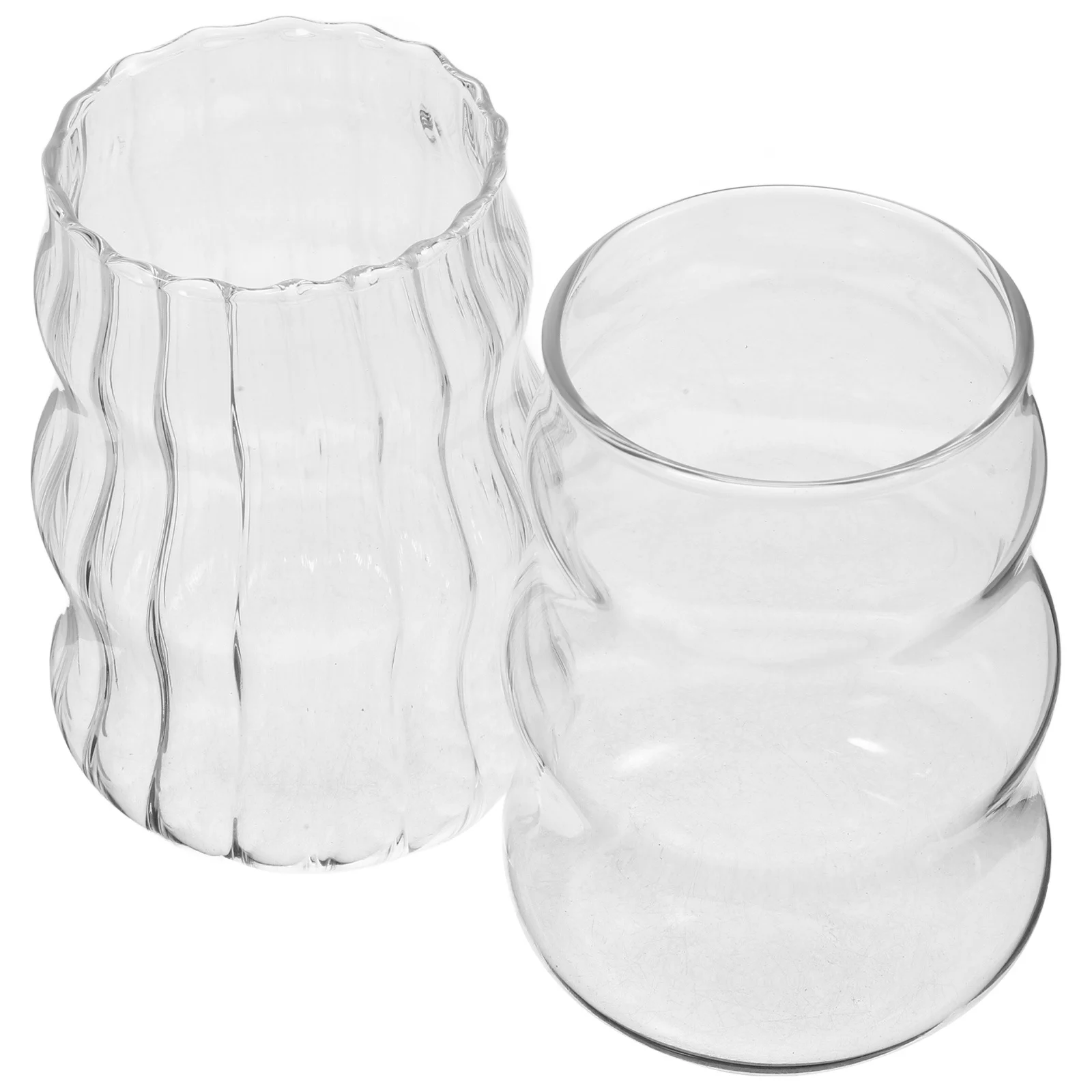 

2 Pcs Glass Tea Cups Drinking Glassware Water Coffee Mug Drinks Clear Mugs Aesthetic