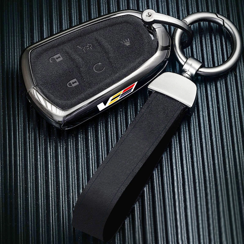 Metal Turn Fur Car Key Fob Case Cover Bag Protector Suitable For Cadillac Key Fob Cover Case ATS XTS XT5 XT4 CT6 XT6