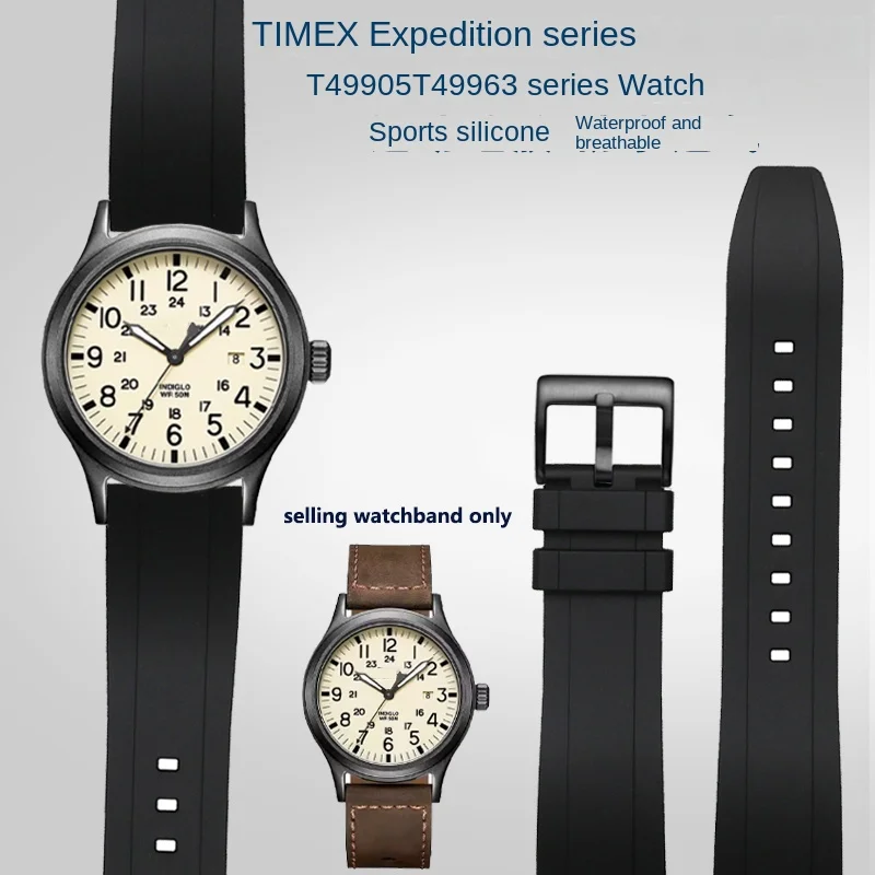 Gumowy pasek odpowiedni do Timex męski pasek do zegarka T49905 serii T49963 wodoodporny silikonowy zegarek sportowy łańcuch 20mm