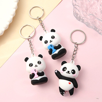 2023Novelties Cute Cartoon Couple Panda Keychain Pendant Car Bag Key Chains for Women Jewelry Gift